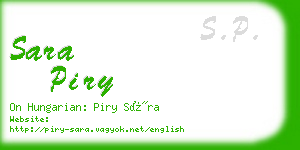 sara piry business card